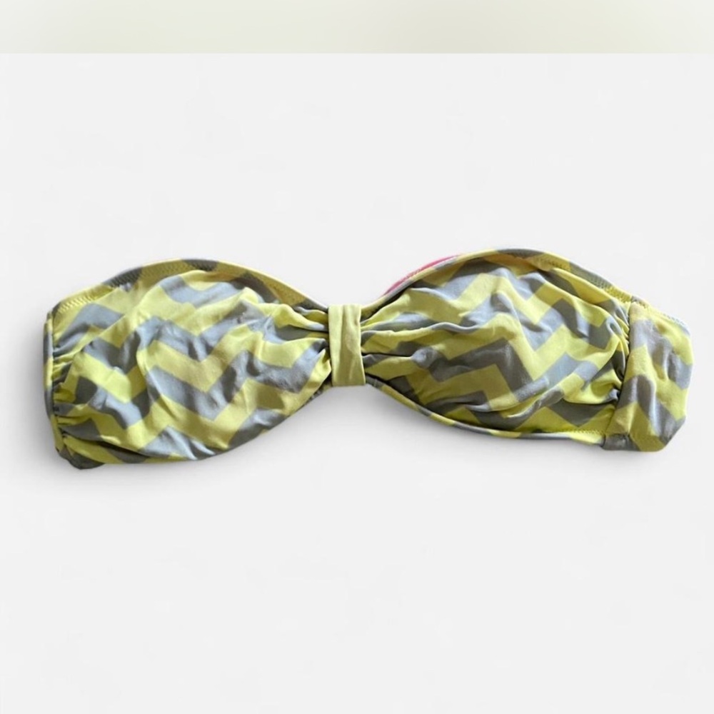 Victoria’s Secret Chevron Patterned Bandeau - Yellow and Gray